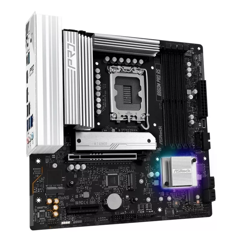 Placa base ASROCK B860M Pro RS — Intel B860, LGA 1851, micro ATX, DDR5, 4× DIMM, 2.5Gb LAN, 1×PCIe5 x16