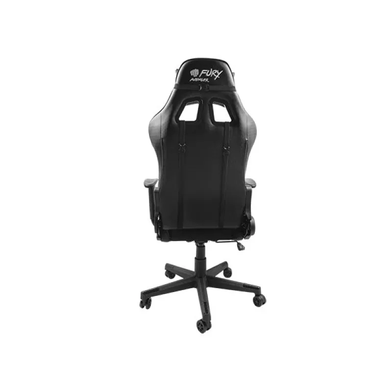Silla gaming FURY Avenger XL Universal con asiento acolchado negro y blanco