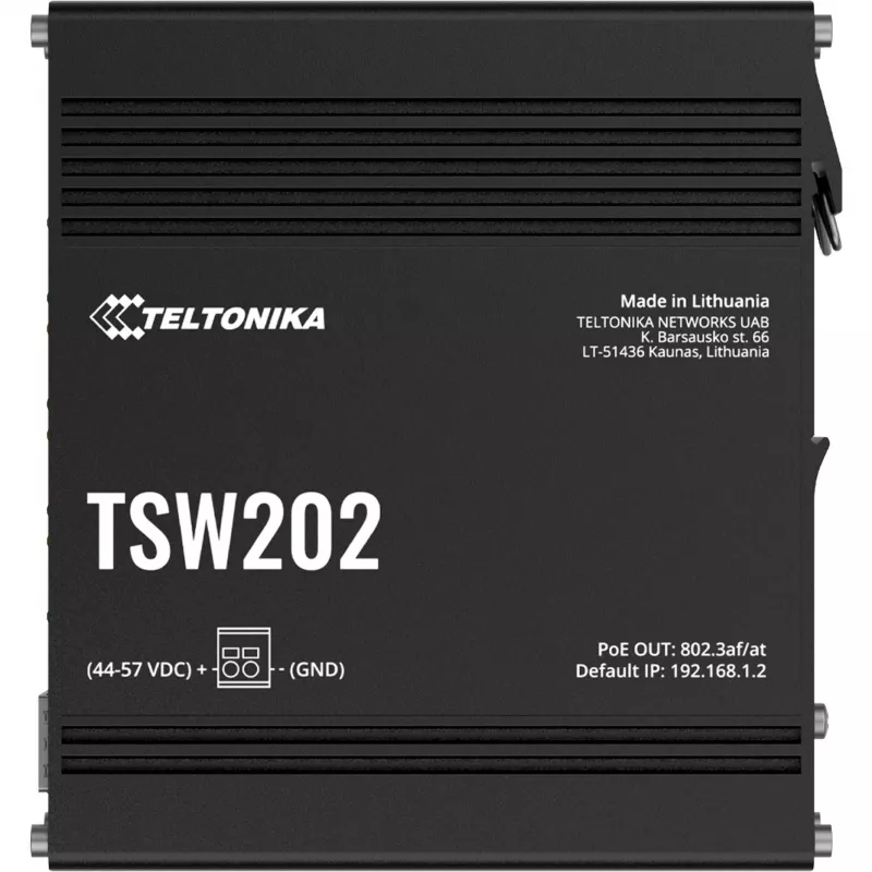 Teltonika TSW202 Managed L2 Gigabit Ethernet (10/100/1000) Power over Ethernet (PoE) aluminio, azul