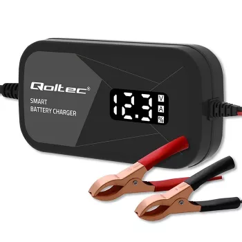 Cargador de baterías QOLTEC 52492 12V 2A con control por microprocesador y regeneración de celdas