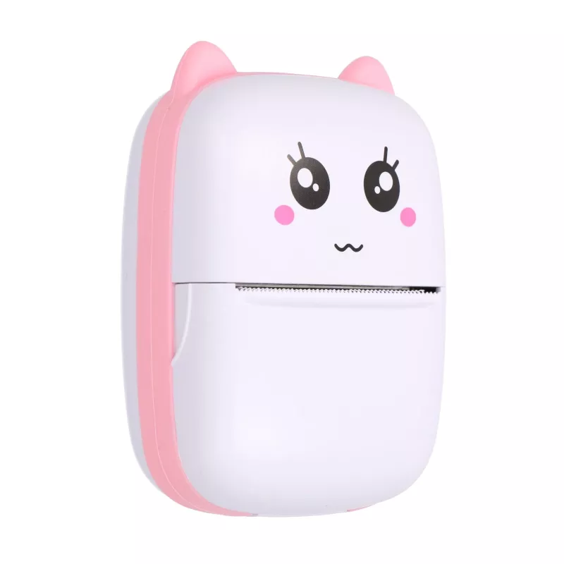 Impresora térmica de recibos Extralink EPP-001 rosa con 5 rollos de papel térmico en blanco