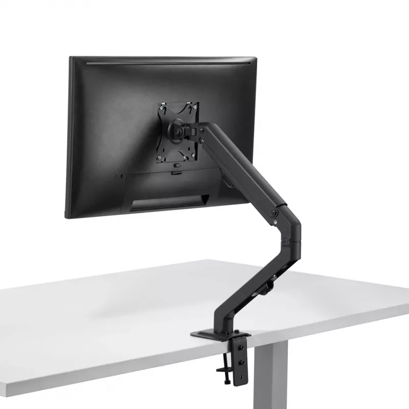 Soporte para monitor MACLEAN MC-906 para pantallas de 17 inch–27 inch, VESA 75x75–100x100, altura ajustable, inclinable y giratorio, soporta hasta 7 kg