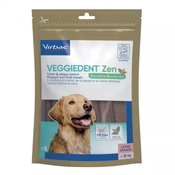 VIRBAC Veggiedent ZEN L snack masticable para la higiene dental de perros, talla grande