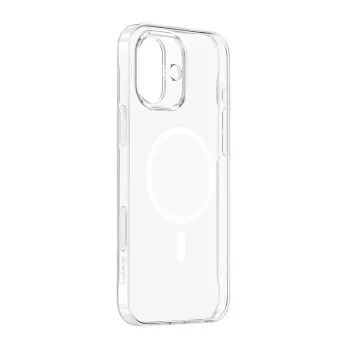 Funda para móvil Baseus iP16 Transparent TouchButton Magnetic — funda protectora transparente con botón táctil y sujeción magnética