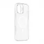 Funda para móvil Baseus iP16 Transparent TouchButton Magnetic — funda protectora transparente con botón táctil y sujeción magnética