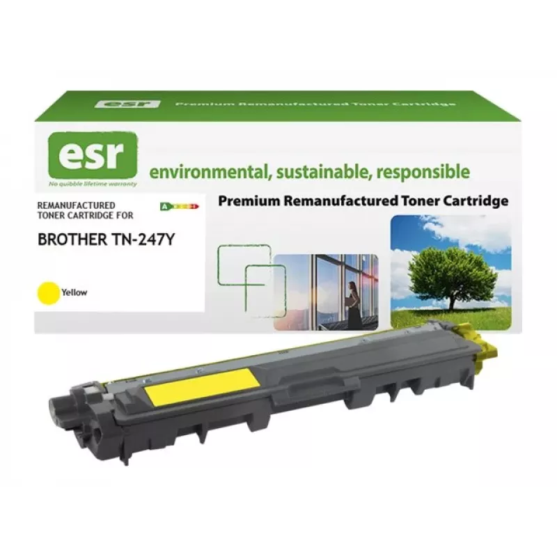 Cartucho de tóner ESR compatible con Brother TN-247Y amarillo remanufacturado 2.300 páginas