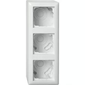 gira 106303 carcasa de superficie 3 elementos con marco Standard 55, superficie, blanco puro