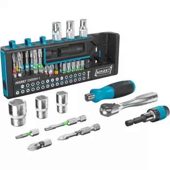 Hazet Juego de puntas 2300SH-1 — juego de 39 piezas con puntas planas, Phillips, Pozidriv, hexagonales y Torx