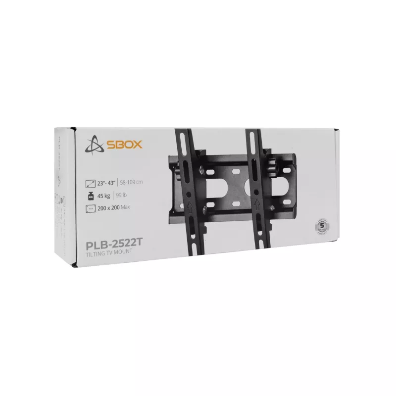 SBOX PLB-2522T-2 soporte de pared inclinable para TV, 23-43 pulgadas, 45 kg, VESA 200x200