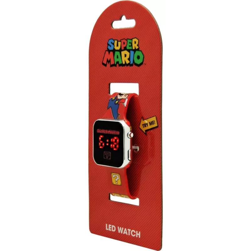Reloj de pulsera Kids Euroswan LED Super Mario rojo reloj infantil digital con pantalla LED