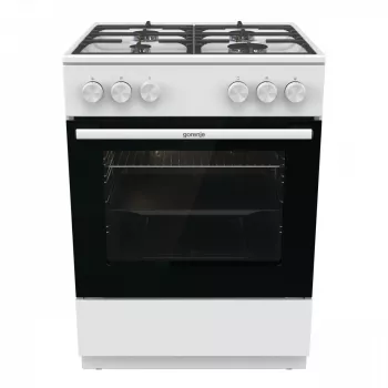 Cocina de gas independiente Gorenje GG6A10WFFM, blanca, encimera de 4 fuegos, horno de gas de 72 L, mandos frontales