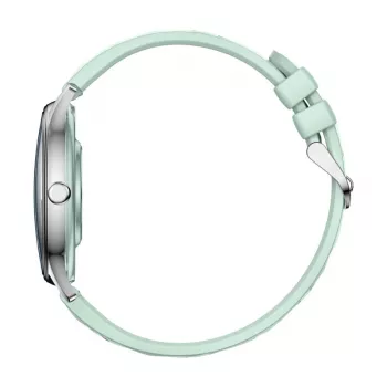 Smartwatch Colmi L28 – caja verde plateada con correa de piel verde