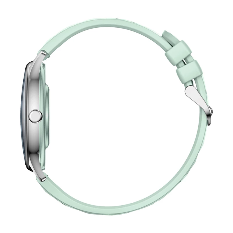 Smartwatch Colmi L28 – caja verde plateada con correa de piel verde