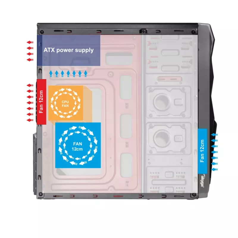 Akyga AK13BK caja Micro Tower, ATX/Micro ATX/Mini ITX, negra