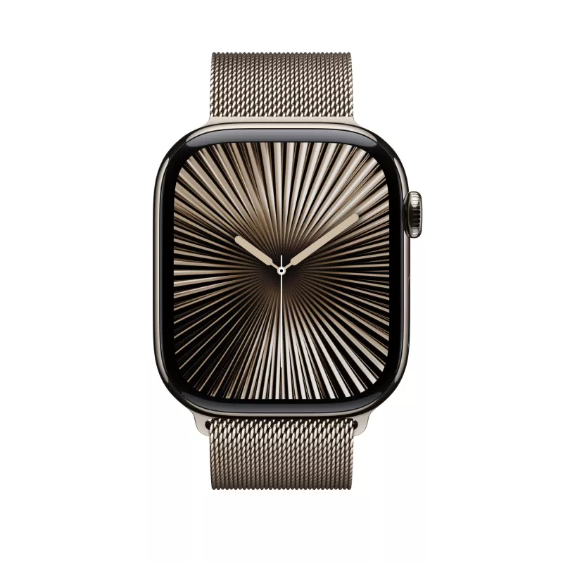 Correa Apple 46mm Milanese Loop natural M/L titanio