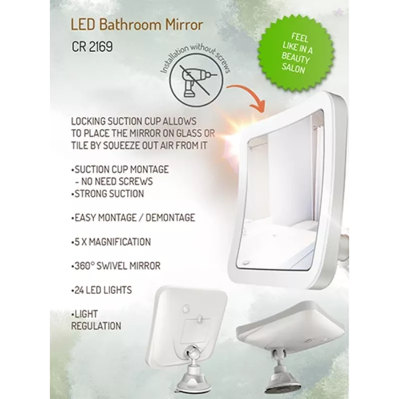 Espejo de baño Camry CR 2169 LED 16,3 cm Blanco — espejo de pared con luz