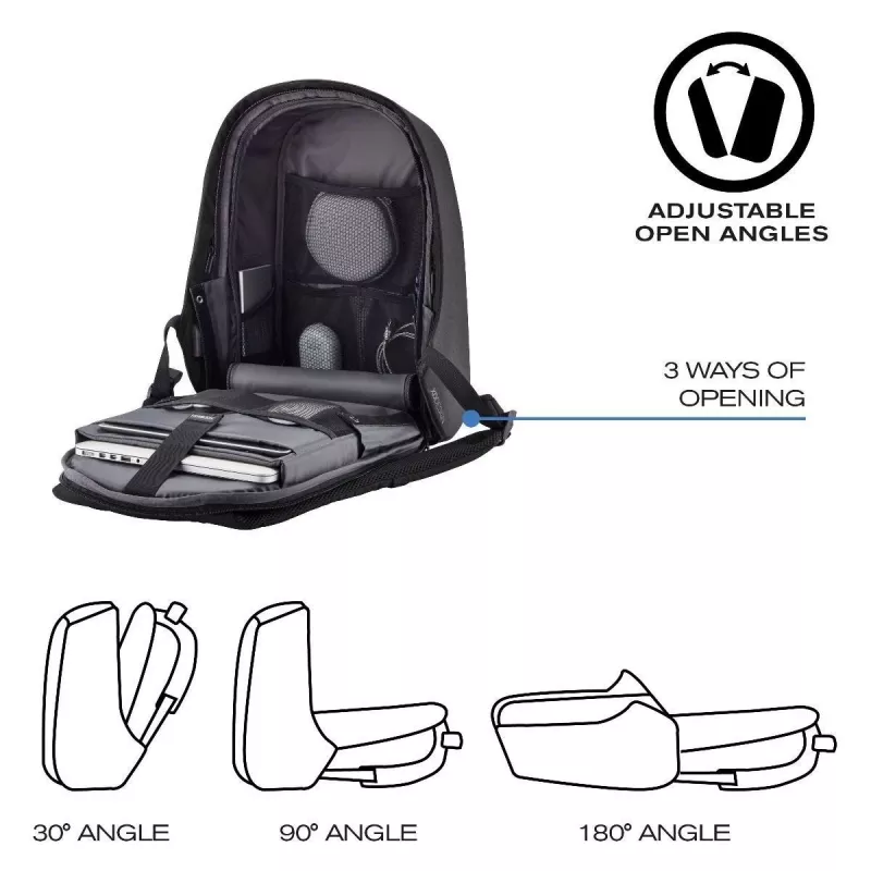 Mochila XDDESIGN P705.291 Anthracite — 18 L, compartimentos para portátil y tablet, cremallera principal con cierre