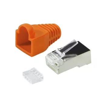Conector CAT.6 RJ45 100 uds., naranja