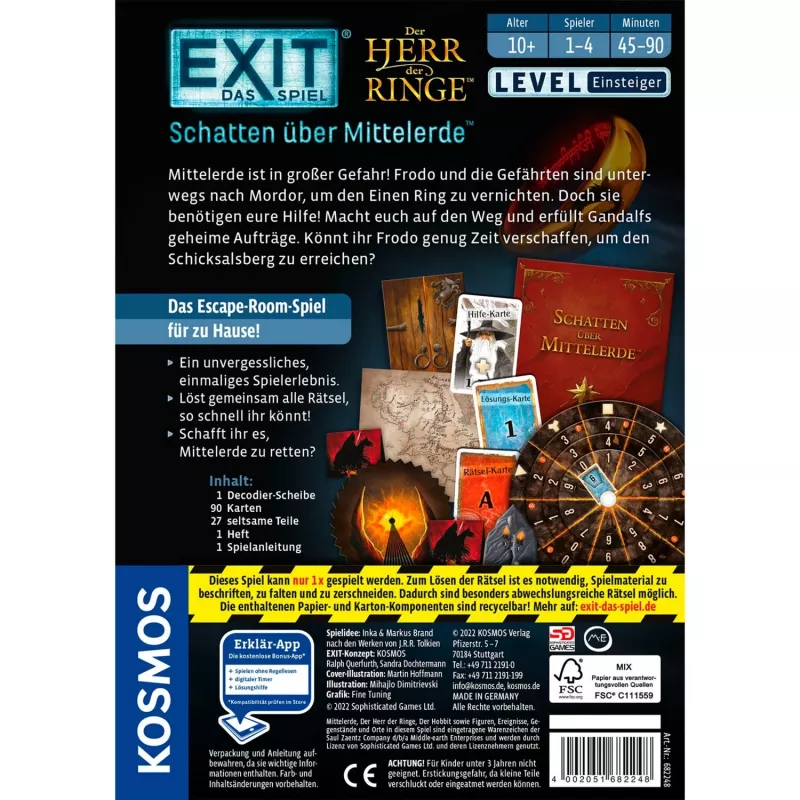 Kosmos EXIT juego de cartas viaje/aventura