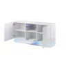 Cómoda QIU 2D1K 150x41.5x75 cm blanco brillante/blanco brillante