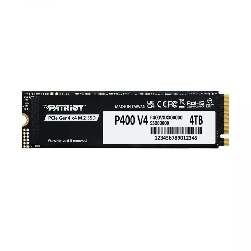 Unidad de estado sólido PATRIOT P400 V4 4 TB M.2 NVMe (4000 GB, M.2, Negro)