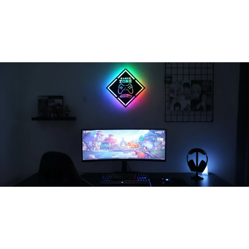 Letrero LED neón MANTA MASNL132RGB Style Neon Lights GAMER ZONE, decoración de pared con iluminación RGB