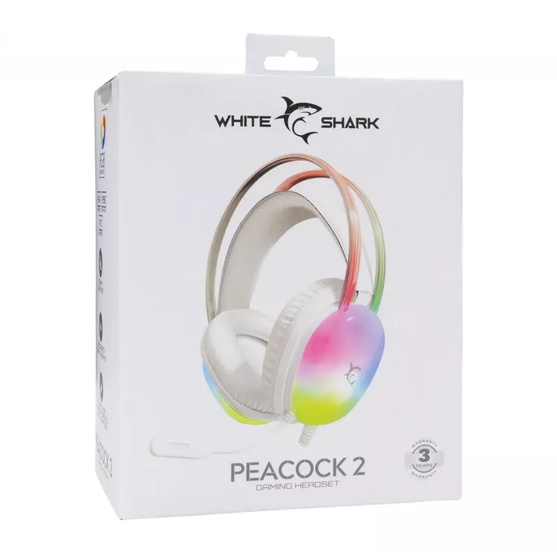 Auriculares White Shark GH-2444 Peacock-2 blanco