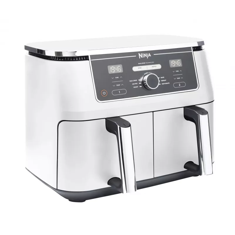 Freidora de aire Ninja AF400EU Double 9,5 L 2470 W blanca, controles giratorios y táctiles