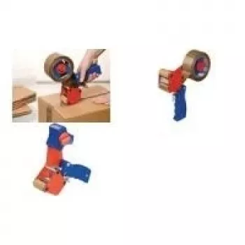 Dispensador manual de cinta adhesiva tesa Packer para rollos de 50mm x 66m, azul-rojo (56402-00002-00)