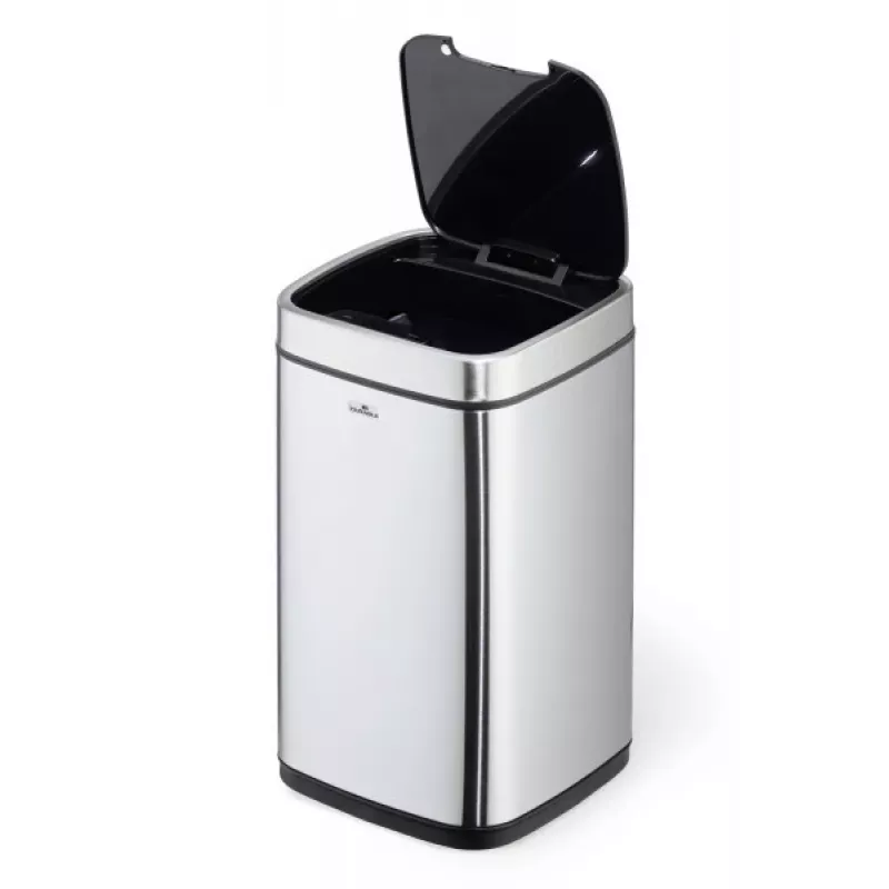 Durable TOUCH 12L rectangular acero inoxidable plateado negro