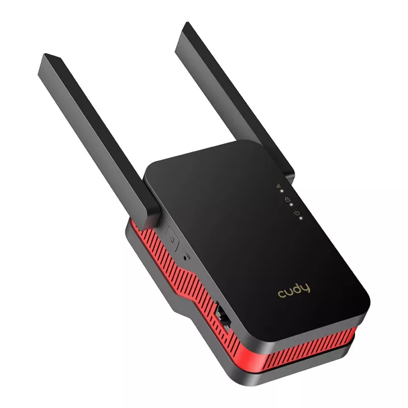 Amplificador de señal Wi‑Fi Cudy RE3000 2400–5000 MHz, 802.11ax/ac/n/g/b/a, Ethernet 100 Mbps, antena externa, negro/rojo