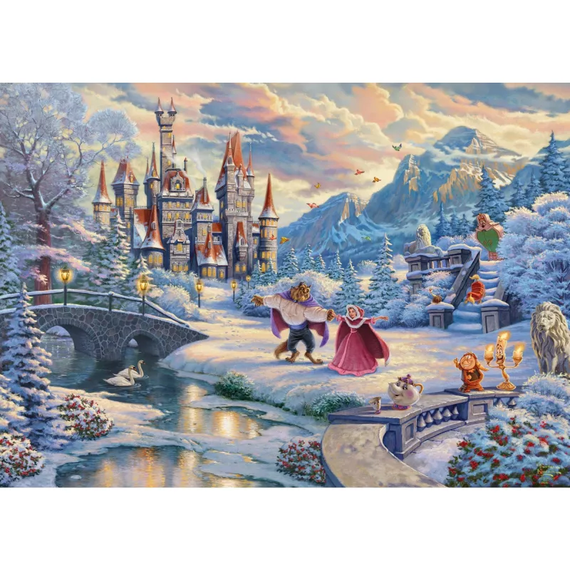 Thomas Kinkade Studios: Disney - La Bella y la Bestia, mágica velada de invierno (Limited Christmas Edition, 1000 piezas)
