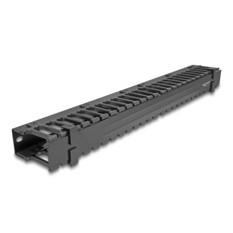 Panel de gestión de cables DeLOCK 19 pulgadas 3 aberturas 1U negro