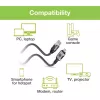 Techly ICOC U3C-RJ45-010 cable adaptador de USB-C a Gigabit Ethernet, 1 m, negro/plata