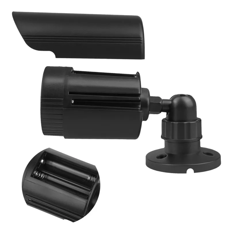 Cámara tubular simulada CEE IR1800 B, cámara de vigilancia simulada con LED IR, negro