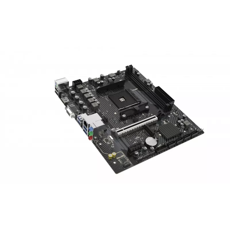 Placa base Micro-ATX Sapphire A520M-E para socket AM4, chipset AMD A520, 2x DDR4 DIMM, máx. 64 GB, PCIe 3.0 x16/x1, SATA III, Gigabit LAN