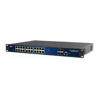 ALLNET Switch full managed Layer2+ 24 puertos • 24x GbE • Presupuesto PoE 370W • 24x PoE at • 4x SFP+ • 19 • JSON API • ALL-SG8628PMJ-10G