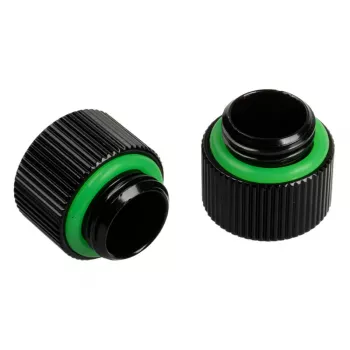 Racor BitsPower Touchaqua — latón, acabado negro, 10 mm de ancho
