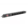 Lanberg PDU-05F-0200-BK unidad de distribución de corriente (PDU) 5 salidas AC 1U Negra