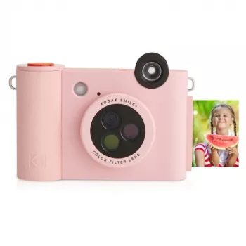 Cámara instantánea Kodak SMILE+ 2x3 pulgadas Rosa — impresiones ZINK 2x3 pulgadas, batería recargable integrada