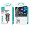 Cargador de coche usams CC164CC01 30W con 1×USB-A y 1×USB-C para carga rápida
