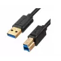 Cable USB Unitek C14095BK-2M – USB-A a USB-B 3.0, 5 Gbit/s, 2 m, negro, contactos dorados