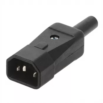 Conector macho de red C14 Bachmann 915.171 negro