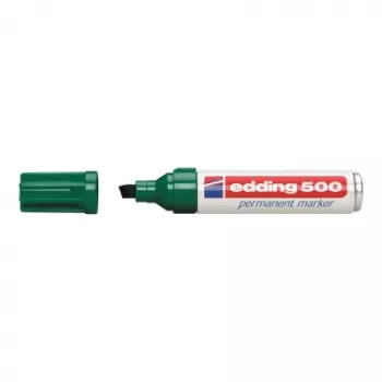 Rotulador permanente Edding 500 punta biselada verde