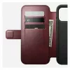 Funda para móvil Nomad Modern Leather Folio para iPhone 17 Pro Max — cuero, TPU, PC, aluminio, burdeos, 16 cm (6,3