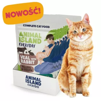 ANIMAL ISLAND ternera con filetes de conejo en caldo - alimento húmedo para gatos - 12x85g