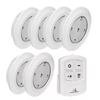 Set de lámparas LED con mando a distancia Maclean Energy MCE165, pilas AAA, 6 uds. en el set