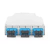 Caja de carril DIN de fibra óptica DIGITUS DN-963890, OS2, adaptador SC con pigtail de 2 m, acero, azul/gris