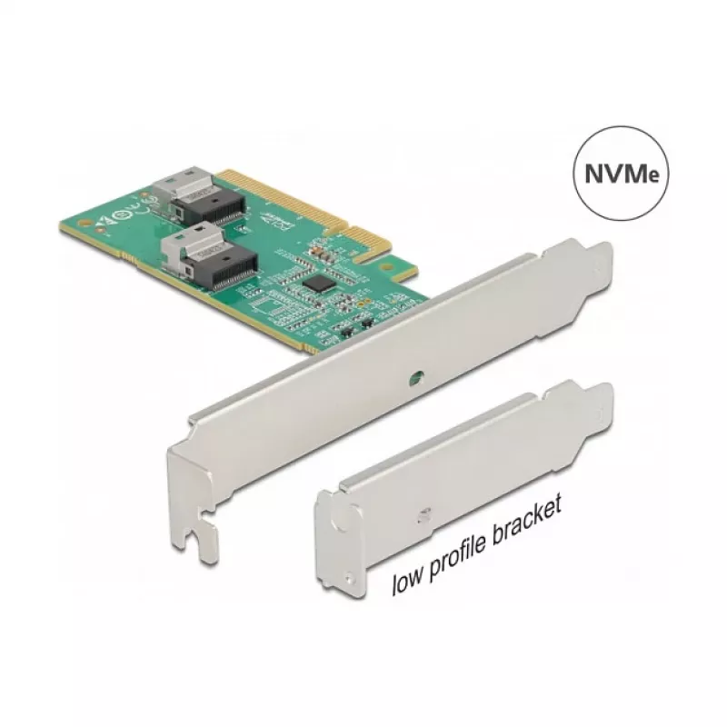 Tarjeta DeLOCK PCI Express 4.0 x8 a 2 x SFF-8654 4i NVMe internos Low Profile