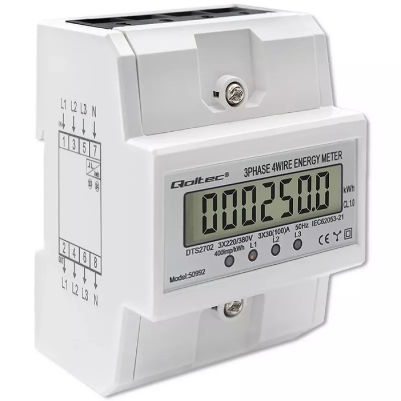 Contador electrónico trifásico QOLTEC 50992 400V 100A